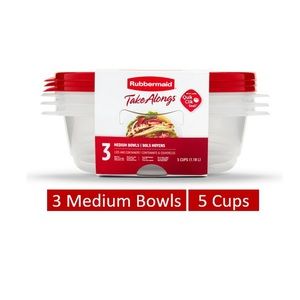 Rubbermaid TakeAlongs, 5 Cups, Set of 3, Red